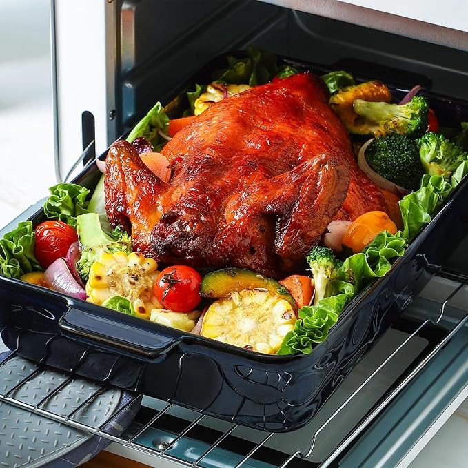 VICRAYS Ceramic Bakeware Set, Porcelain Rectangular Lasagna Pans Casserole Dish - Image 4