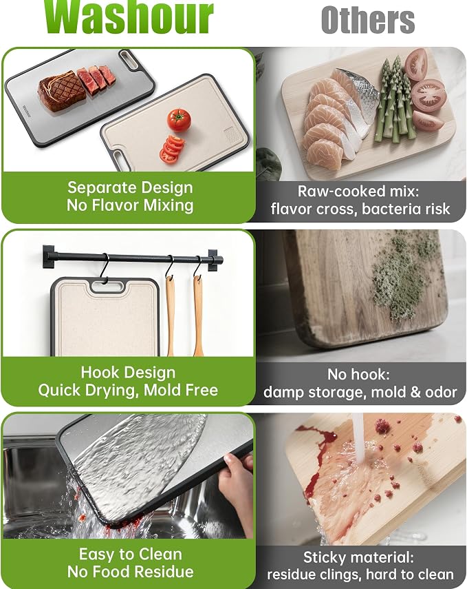 Titanium Cutting Boards for Kitchen, Non Toxic 2-in-1 Cutting Board Double Sided - Image 5