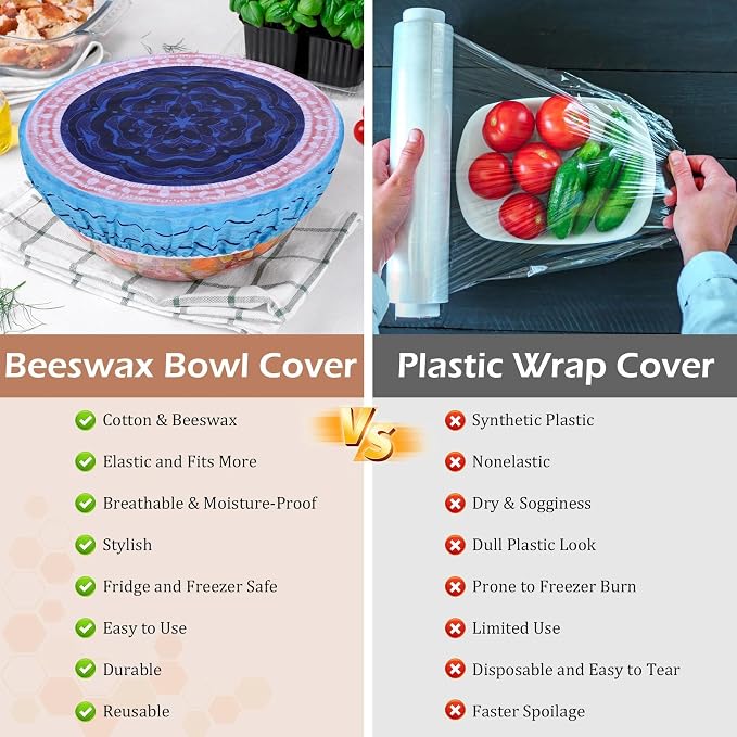 5-Size Reusable Beeswax Bowl Covers - Image 7