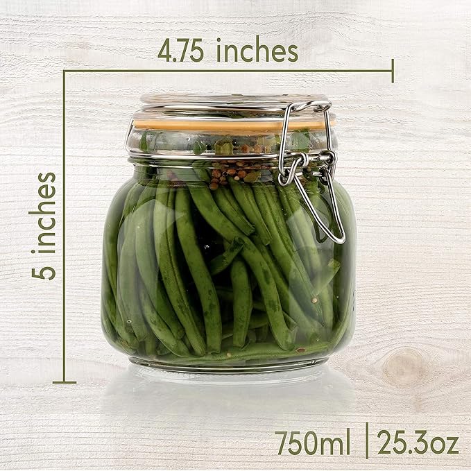 Hovico 25 oz Glass Jars With Airtight Lids And Leak Proof Rubber Gasket - Image 2