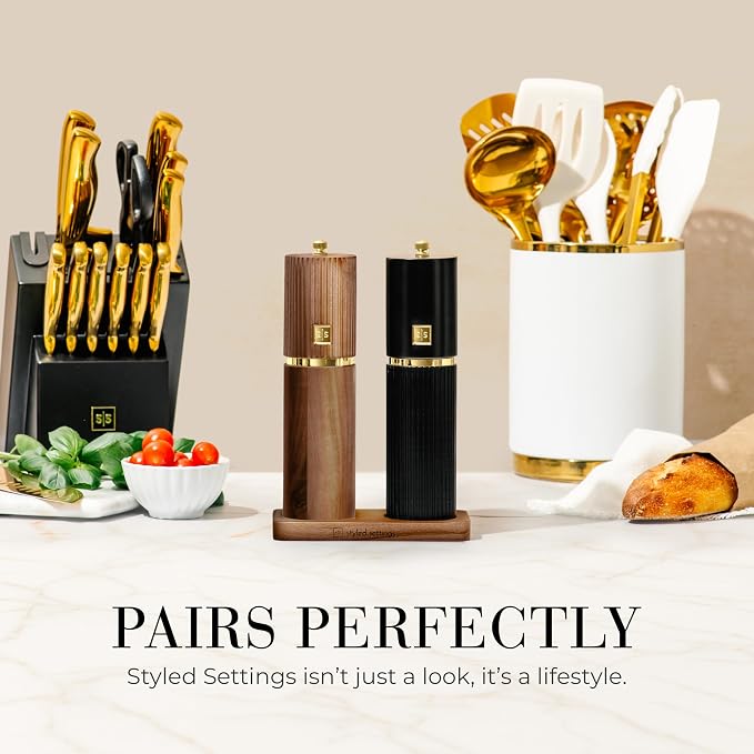 Wooden Salt and Pepper Grinder Set – Refillable Manual Salt and Pepper Mills - Image 8