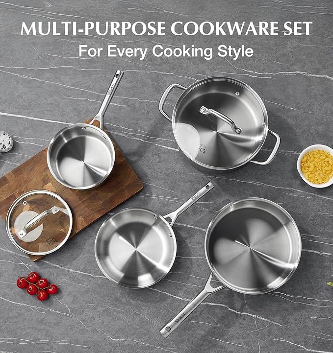 KOCH SYSTEME CS Stainless Steel Cookware Set 17 Piece, Professional 18/10 - Image 6