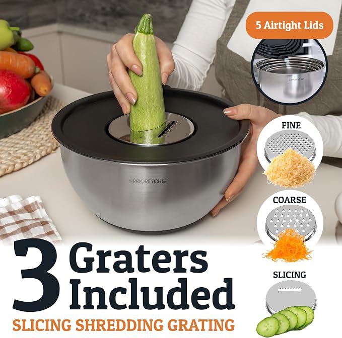 Priority Chef Stainless Steel Mixing Bowls - Image 3