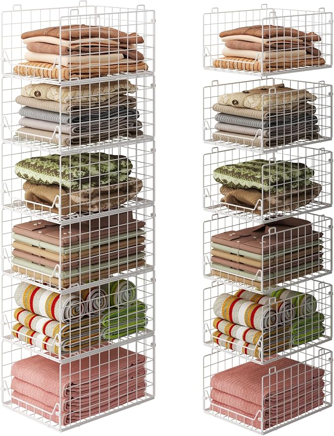 Jakyitvi 6-Tier Closet Shelf Organizer, Metal Stackable Closet Organizers and - Image 3