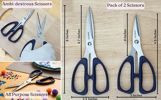 Kitchen Shears 2 Pack – Heavy Duty Stainless Steel Food Scissors - Image 8