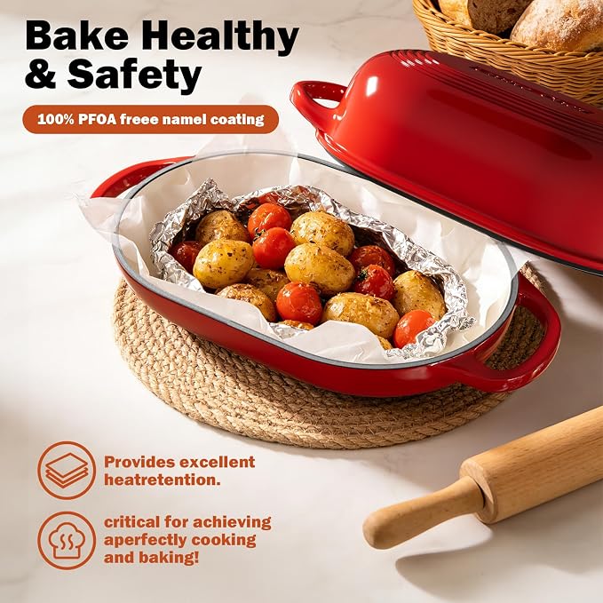 Enameled Cast Iron Sourdough Bread Oven, Dutch Oven, incl. Sourdough - Image 5