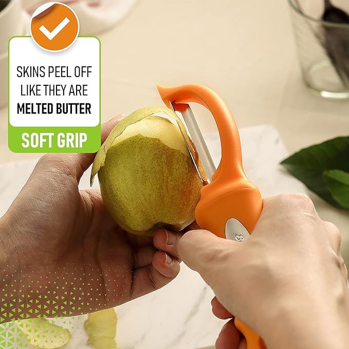 Spring Chef Premium Swivel Vegetable Peeler, Soft Grip Handle and Ultra Sharp - Image 4