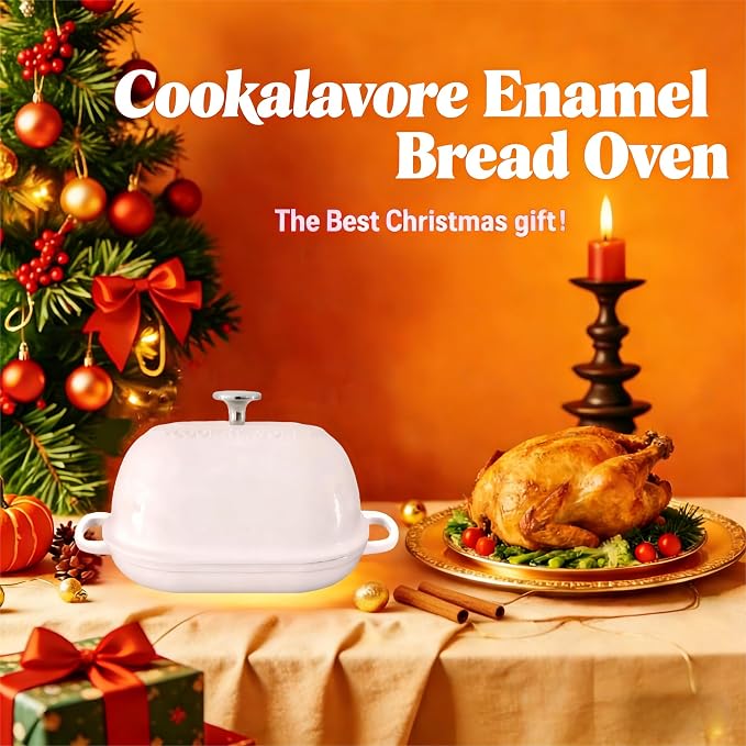 Cast Iron Bread Oven, 6 QT Bread Oven, Thick Enameled Loaf Pan - Image 7