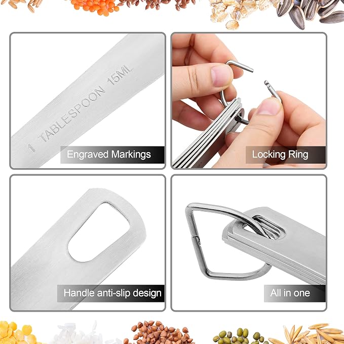 Measuring Cup Set of 8, 18/8 Stainless Steel Measuring Cups - Image 5