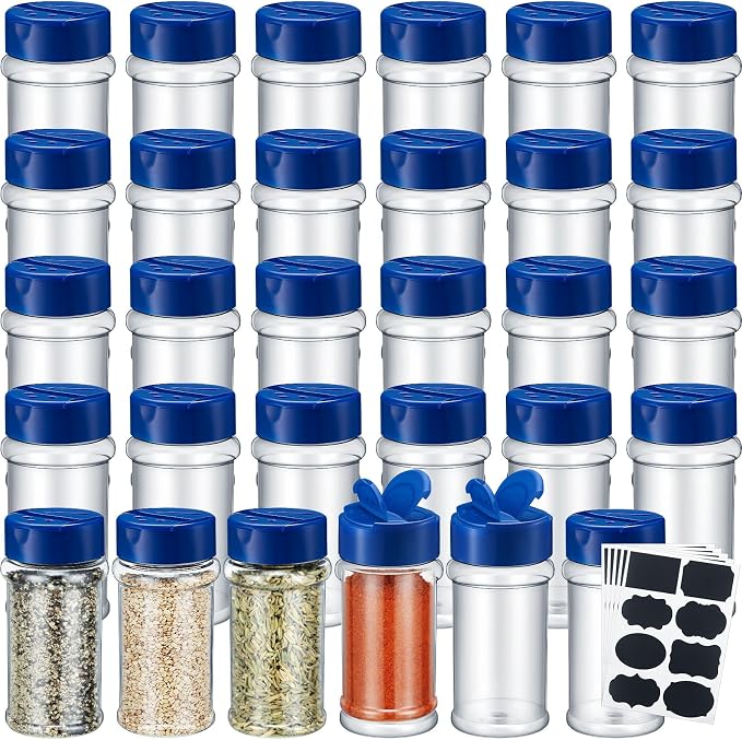 Eccliy 36 Pack 3 oz Clear Plastic Spice Jars by Eccliy
