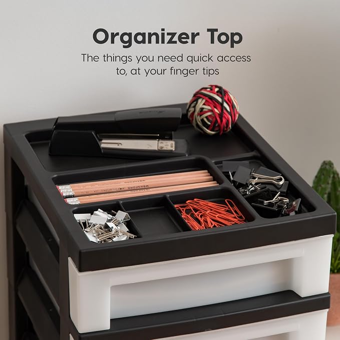 IRIS USA Plastic Drawer Storage Organizer Rolling Cart, - Image 6
