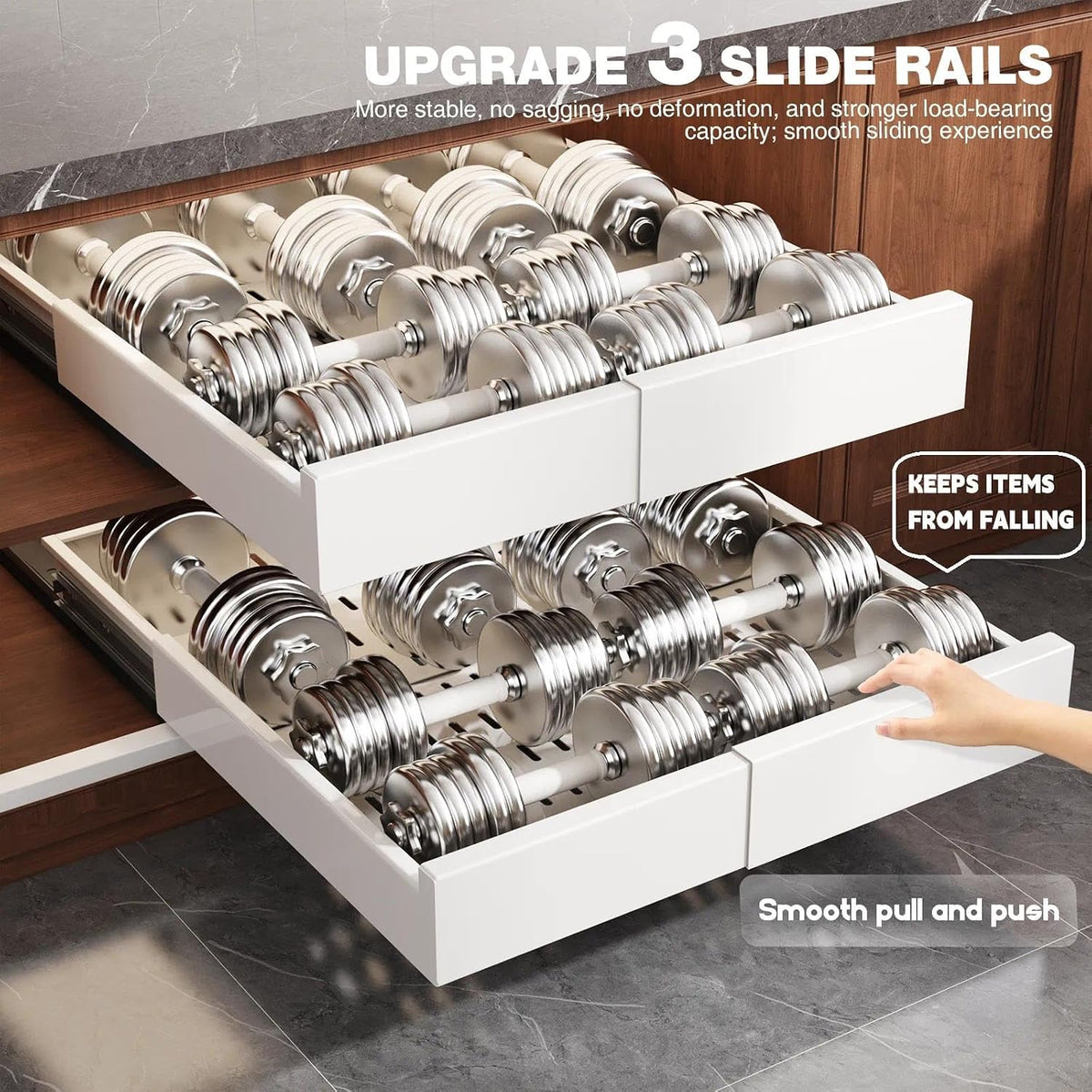 Pull Out Cabinet Organizer,4-Side Expandable to Maximize Cabinet