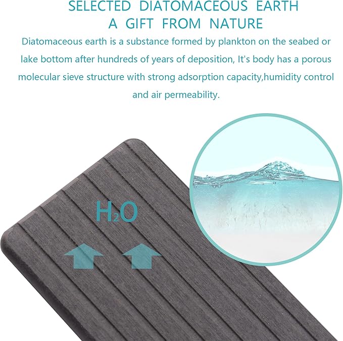 NiuYichee 2 PCS Water Absorbent diatomite Coasters, 9.5" x 5.5" Water Absorbing - Image 2