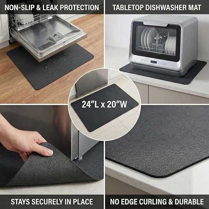 Customizable Dish Drying Mat: 24"Lx20"W Trimmable Quick Dry Pad - Image 5