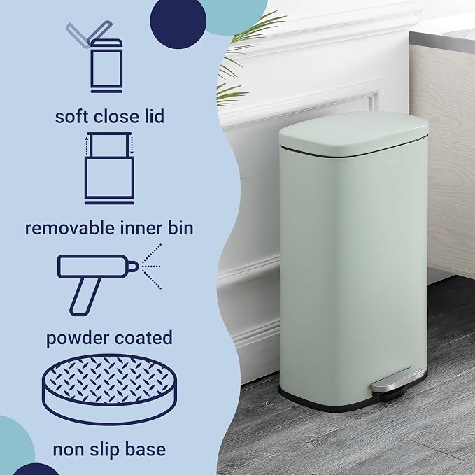 happimess HPM1011H Curtis 8-Gallon Step-Open Trash Can, Fingerprint Resistant - Image 3