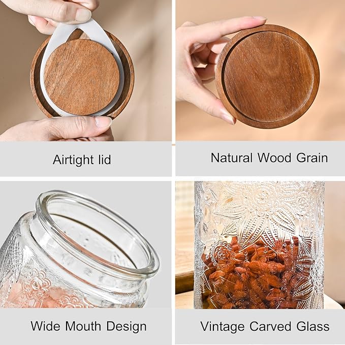 Adodeen 3-Pack 32oz Glass Jar - Image 3
