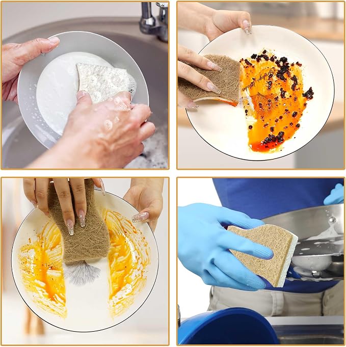 Natural Kitchen Sponges, Biodegradable & Compostable | Non-Scratch Cellulose - Image 3
