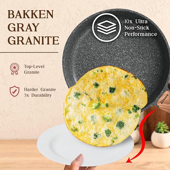 Bakken-Swiss 14-Piece Kitchen Cookware Set – Granite Non-Stick – Eco-Friendly – - Image 7