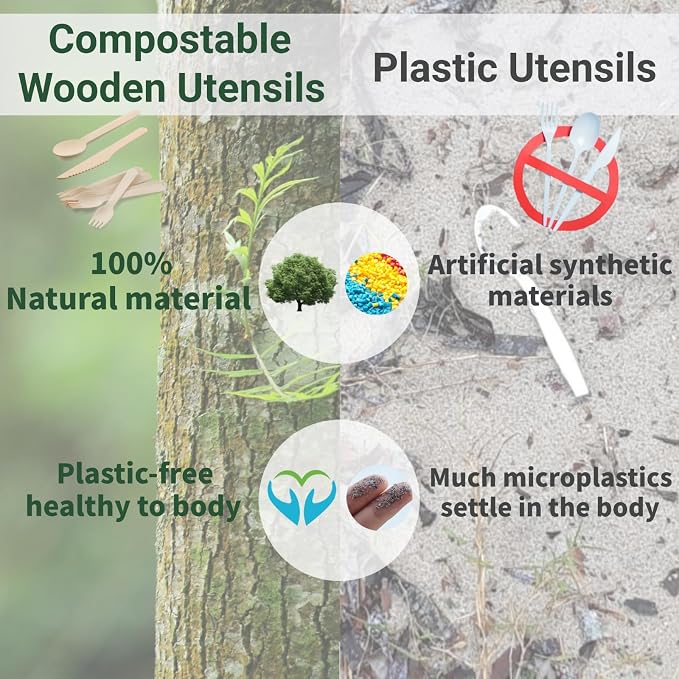 Compostable Wooden Utensils Set - Image 6