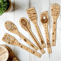 CUTHOLLOW 6PCS Magic Element Wooden Kitchen Cooking Utensil Set, 11.9in Non by CUTHOLLOW