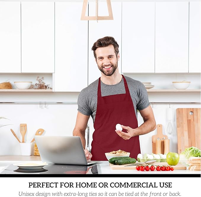 GREEN LIFESTYLE 12 Pack Professional Chef Apron – Grilling Aprons - Image 5
