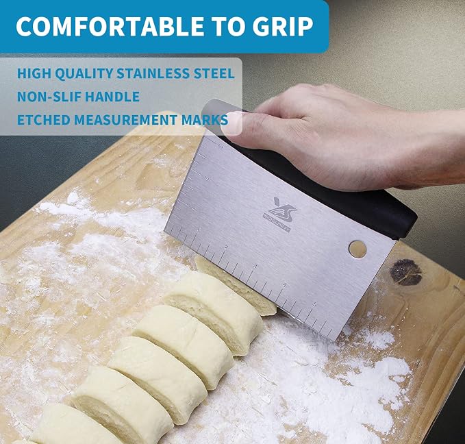 MSY BIGSUNNY Dough Scraper Baking Pastry Cutter Good Grip Pastry Scraper - Image 2