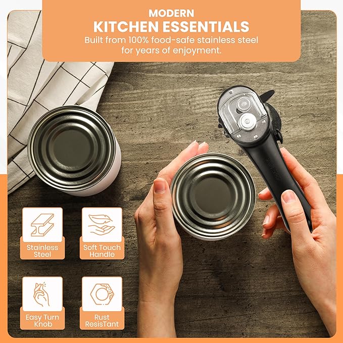 Bellemain- Safe Cut Stainless Steel Ergonomic Can Opener, Smooth Edge Perfect - Image 5