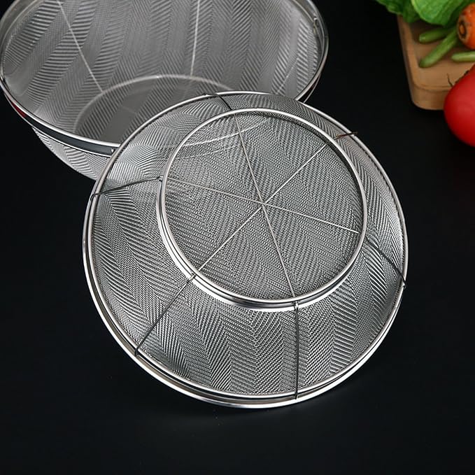 Fine Mesh Strainer for Kitchen, 5 Quart Stainless Steel Colander Bowl for Pasta - Image 5