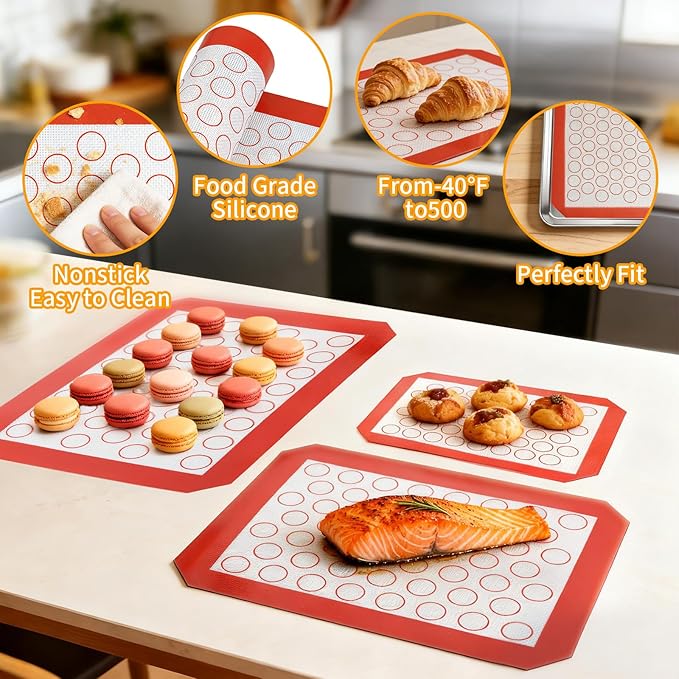 Baking Sheet Pan Set of 12, CEKEE Stainless Steel Cookie Sheets - Image 5