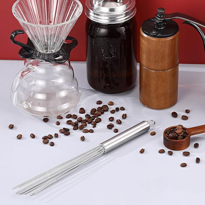 Baderke 1 Pcs Espresso Whisk 11.5 Inch Long Handle Barista Whisk 10 Needles 2 - Image 3