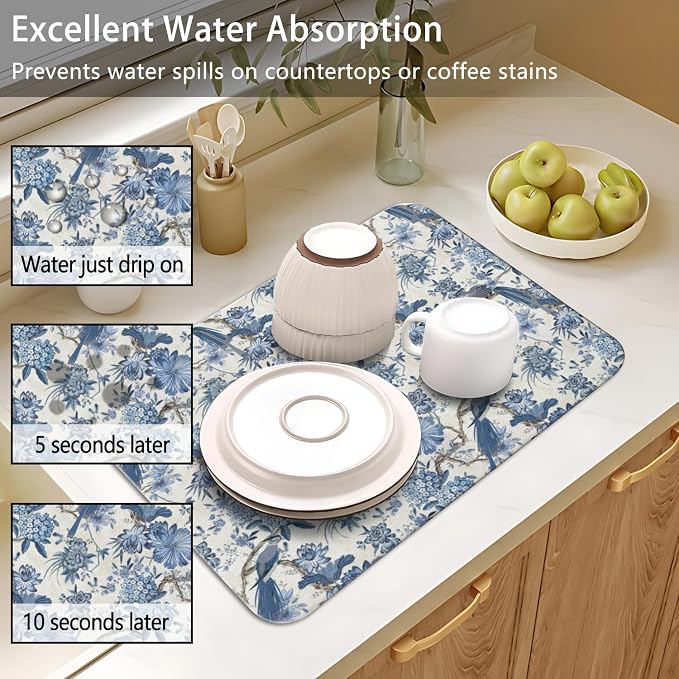 Dish Drying Mat for Kitchen Counter 2 Pack - Image 5