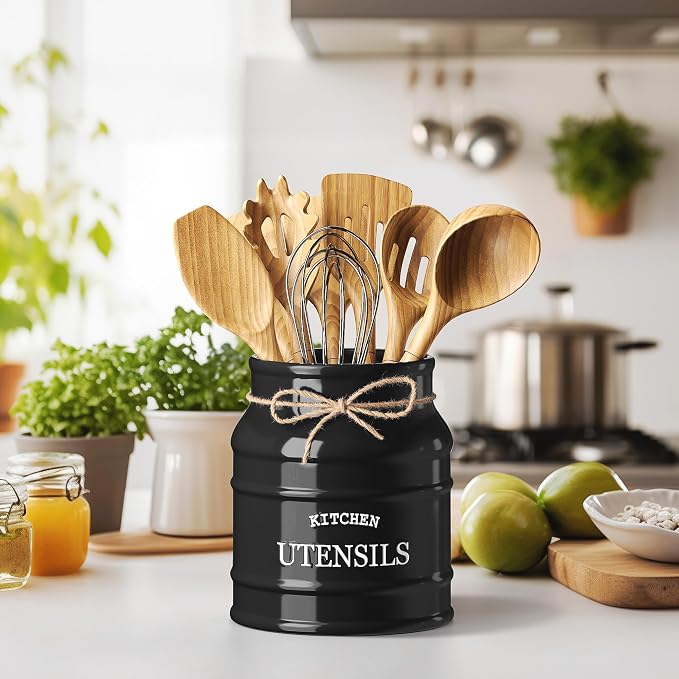Barnyard Designs Ceramic Farmhouse Utensil Holder - Image 2