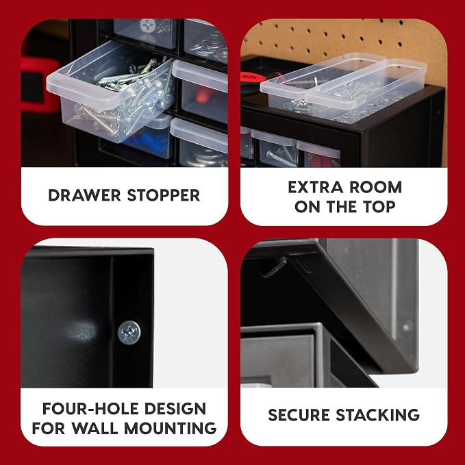 IRIS USA Small Plastic Storage Drawers, Made in USA, 16-Drawer Organizer - Image 4