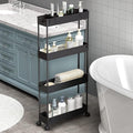 SPACELEAD Slim Storage Cart 4 Tier, Bathroom Organizer Rolling Utility by Home