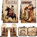 Leinuosen 6 Western Cowboy Kitchen Towels Kitchen Decor and Accessories Set by Leinuosen