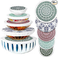 Patelai 10 Pcs Bowl Covers Reusable in 5 Size Stretch Cloth Fabric Elastic Food by Patelai