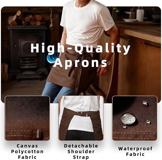 Unisex Waist Apron Half Bistro Apron Server Aprons - Image 3