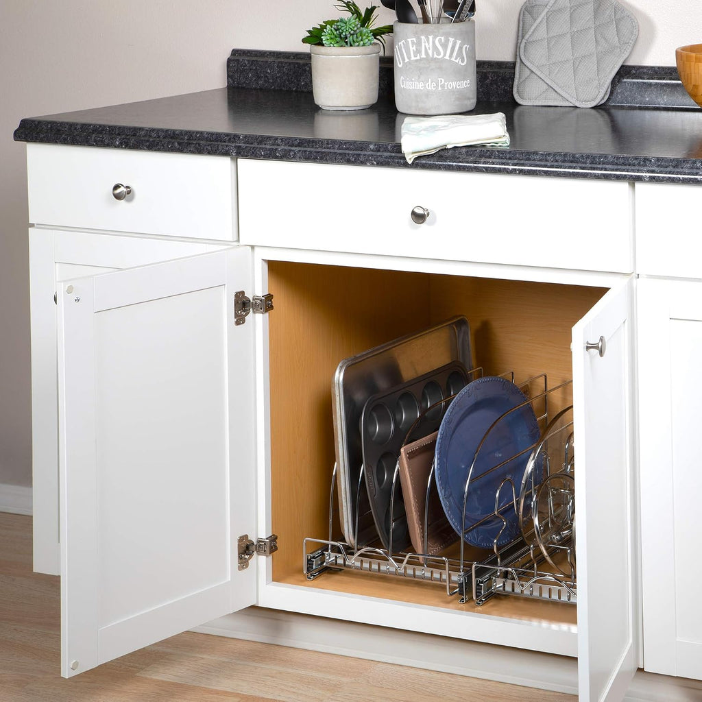 Pull Out Organizer for Bakeware, Cutting Board and Trays, 12.5”W x