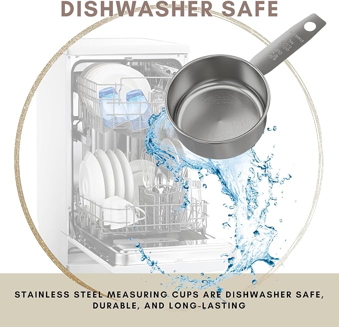 1/2 Cup Stainless Steel Measuring Cup | Sturdy Metal 125 ml | 125 cc | 4 oz | - Image 4