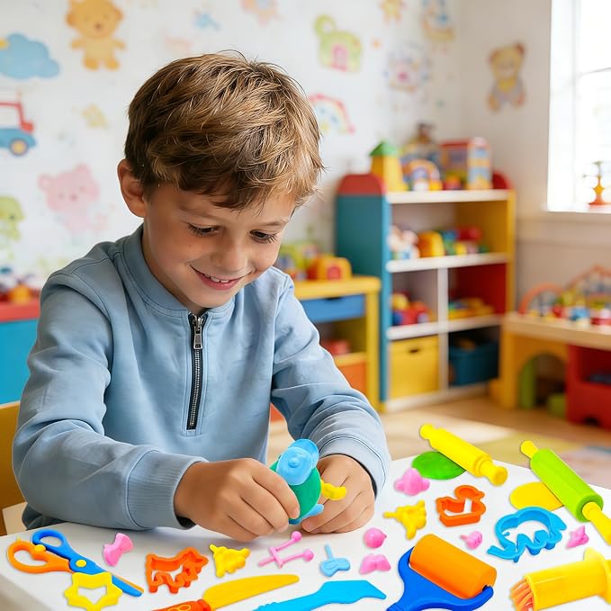 Dough Tools for Kids, 47-Piece Kids Clay and Dough Tool Kit– Includes Roller - Image 2