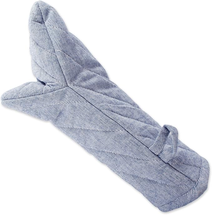 DII 100% Cotton Solid Chambray Kitchen Set, Oven Mitts, 2 Piece - Image 2