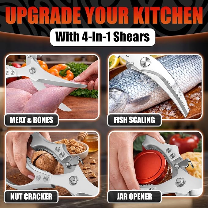 Stainless Steel Poultry Shears – Heavy Duty Kitchen Shears - Image 3