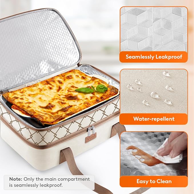 Lifewit Insulated Double Decker Casserole Carrier, Lasagna Lugger Holder - Image 4