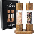 Wooden Salt and Pepper Grinder Set, Manual Premium Acrylic Salt and pepper Mills by FLAVIVO
