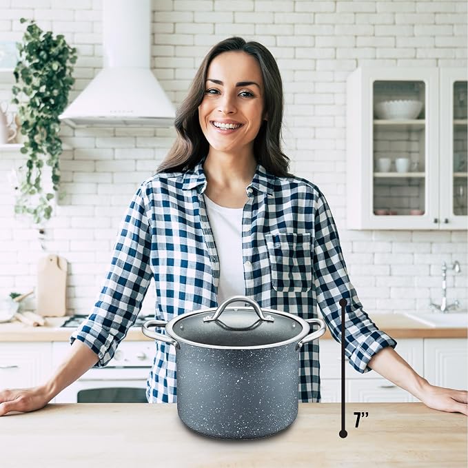 Concord Granite Nonstick 7 Quart Stock Pot Cookware Set - Image 7