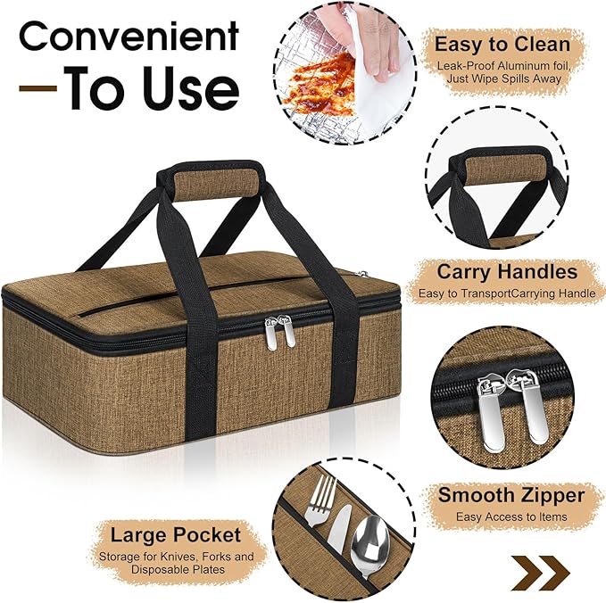 Insulated Casserole Carrier, Portable Casserole Carrier - Image 3