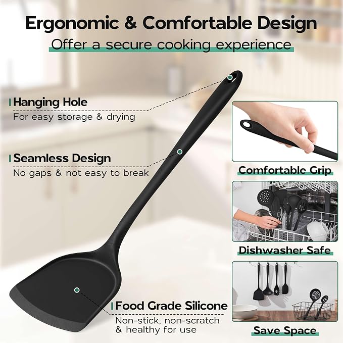 Onader Cooking Utensils Set of 6, Non Toxic & Dishwasher Safe - Image 5