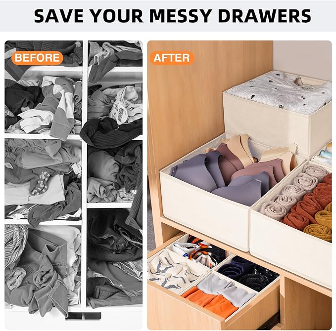 【FAMILY PACK】Drawer Organizer Clothes, 20 Pack Dresser Organizer Bins - Image 6