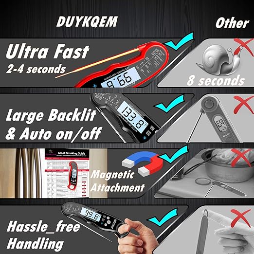 Instant Read Digital Meat Thermometer Waterproof Kitchen Cooking Food - Image 6
