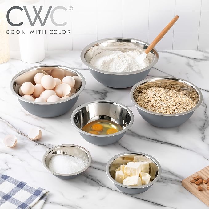 COOK WITH COLOR Stainless Steel Mixing Bowls Set - Image 6